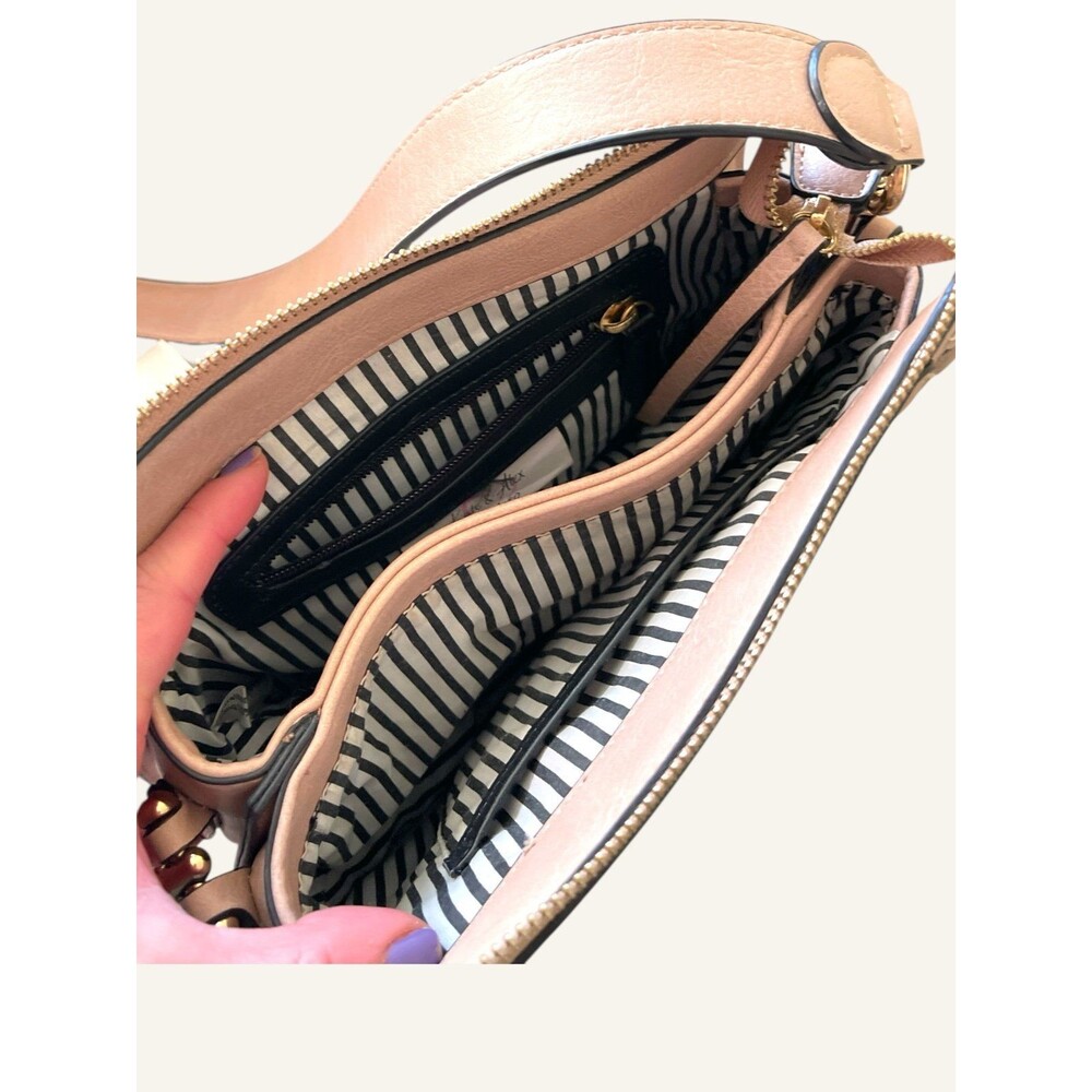 Kate And Alex Cuffaro Pink Crossbody Purse Italian Design Handbag - Picture 5 of 9